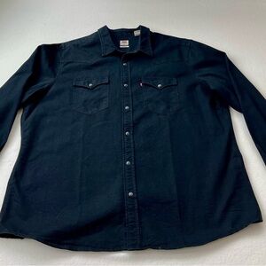 Levi’s classic Western Pearl button black XXL standard fit men’s good condition